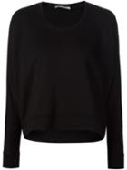 T By Alexander Wang Scoop Neck Sweatshirt, Women's, Size: Small, Black, Modal/cotton/polyester