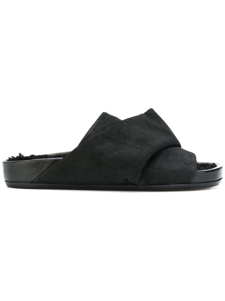 Rick Owens Loose Strap Slippers - Black