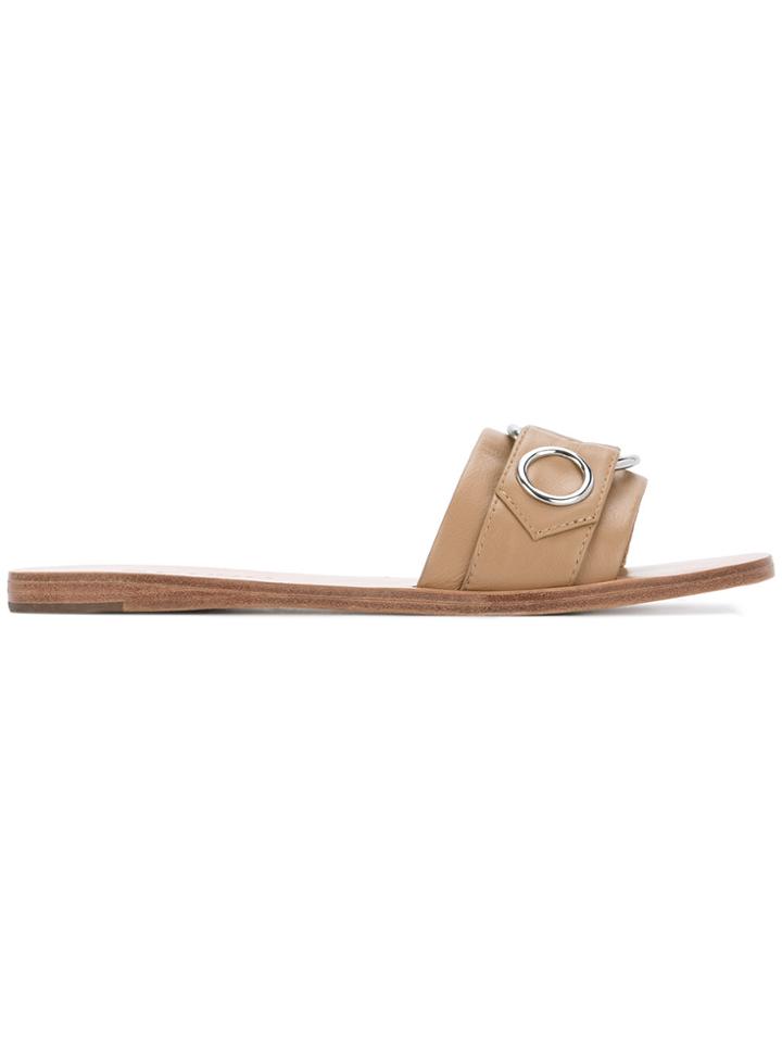 Senso Bobby Eyelet Slider Sandals - Brown