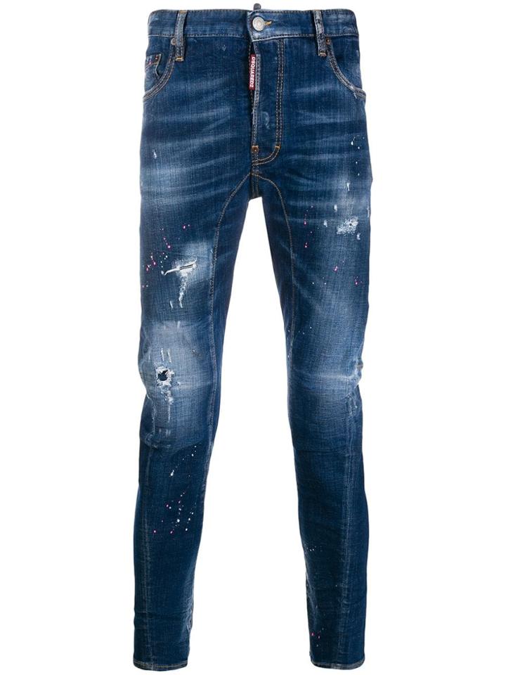 Dsquared2 Paint Splash Denim Jeans - Blue