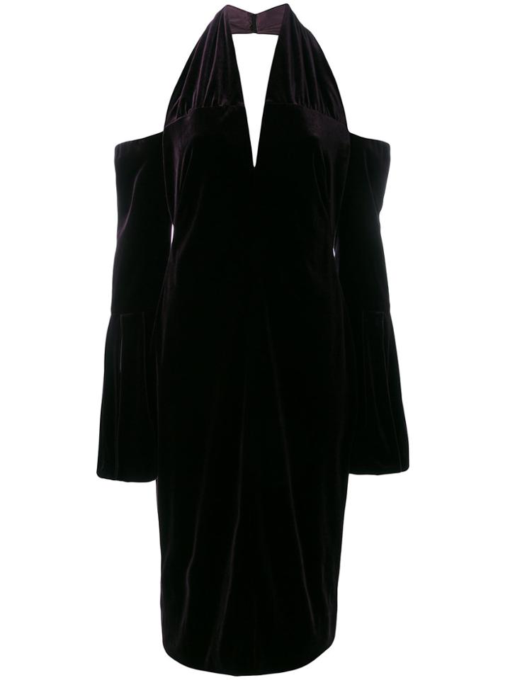 Tom Ford Cold-shoulder Velvet Dress - Pink & Purple