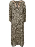 Etro Leopard Print Long Dress - Brown