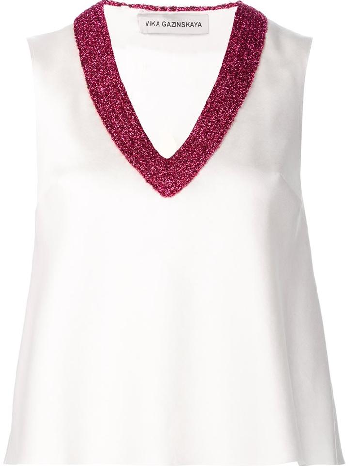 Vika Gazinskaya Embellished V-neck Tank