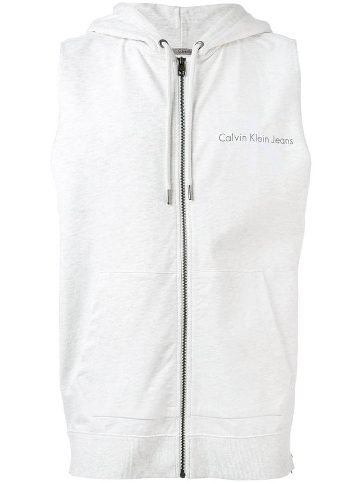 Calvin Klein Jeans - Sleeveless Zipped Hoodie - Men - Cotton - S, Grey, Cotton