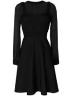 Valentino - A-line Short Dress - Women - Silk/polyester/spandex/elastane/virgin Wool - S, Black, Silk/polyester/spandex/elastane/virgin Wool