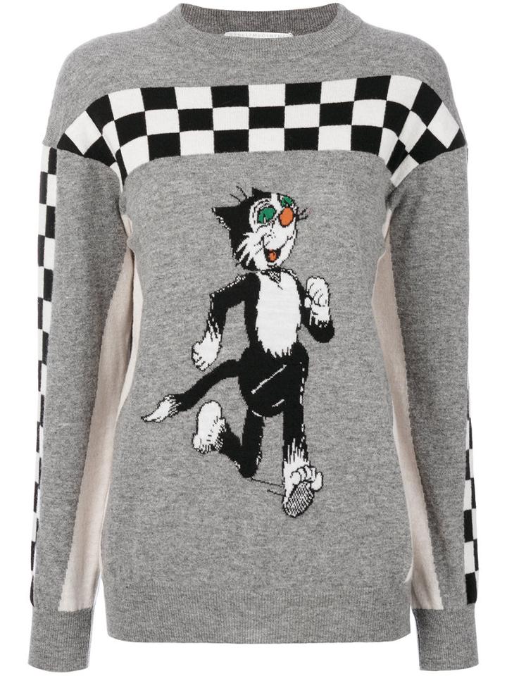Stella Mccartney - Dandy Print Jumper - Women - Virgin Wool - 42, Grey, Virgin Wool