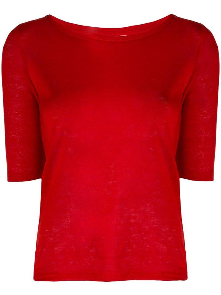 Bellerose Slim-fit Linen T-shirt - Red