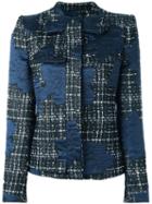 Giorgio Armani Tweed Jacket, Women's, Size: 48, Black, Silk/acrylic/wool