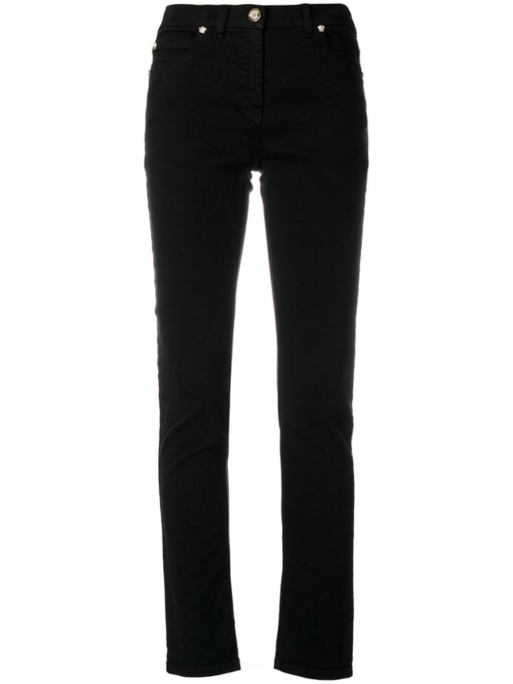 Versace Crystal Medusa Skinny Jeans - Black