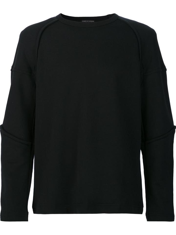 Comme Des Garçons Homme Plus Panelled Sleeve Sweatshirt, Men's, Size: Large, Black, Cotton