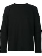 Comme Des Garçons Homme Plus Panelled Sleeve Sweatshirt, Men's, Size: Large, Black, Cotton