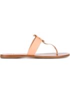 Tory Burch Moore Sandals, Women's, Size: 7.5, Nude/neutrals, Leather/rubber