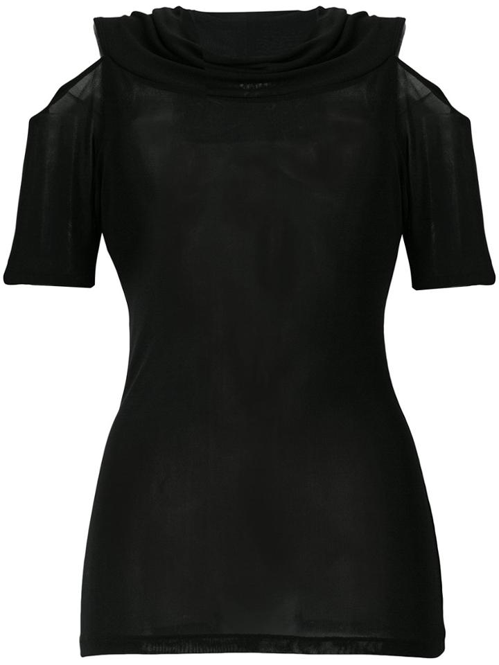 Yohji Yamamoto Vintage Cut Out Shoulder Blouse - Black