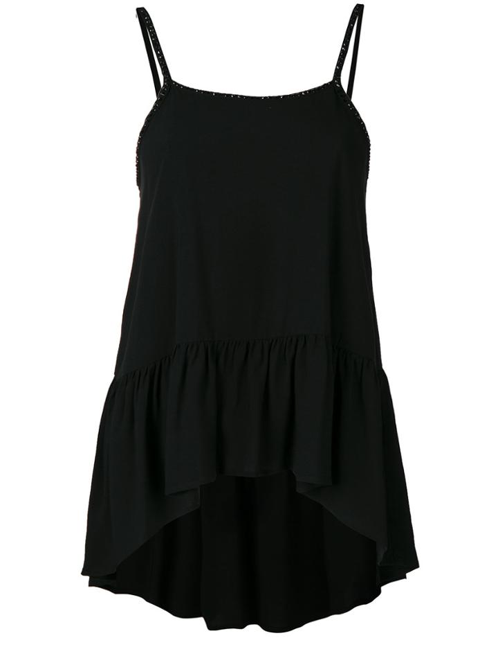 Twin-set Ruché Detail Tank Top - Black