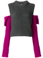 Calvin Klein 205w39nyc Open Shoulder Knit Jumper - Grey