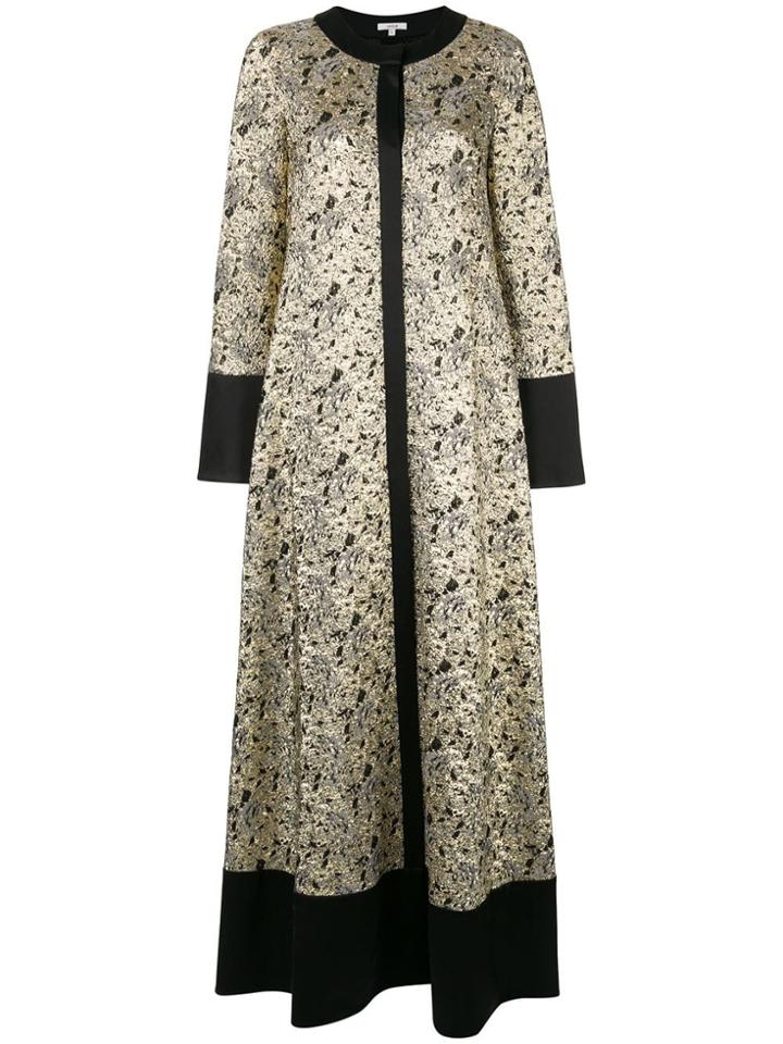 Layeur Flared Jacquard Maxi Dress - Gold