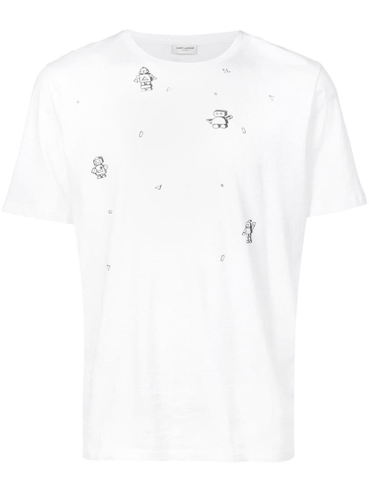Saint Laurent T-shirt Col Rond (vo - White