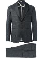 Al Duca D'aosta 1902 Patterned Two Piece Suit, Men's, Size: 50, Black, Cotton/virgin Wool