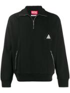 Diesel Red Tag Half Zip Jumper - Black