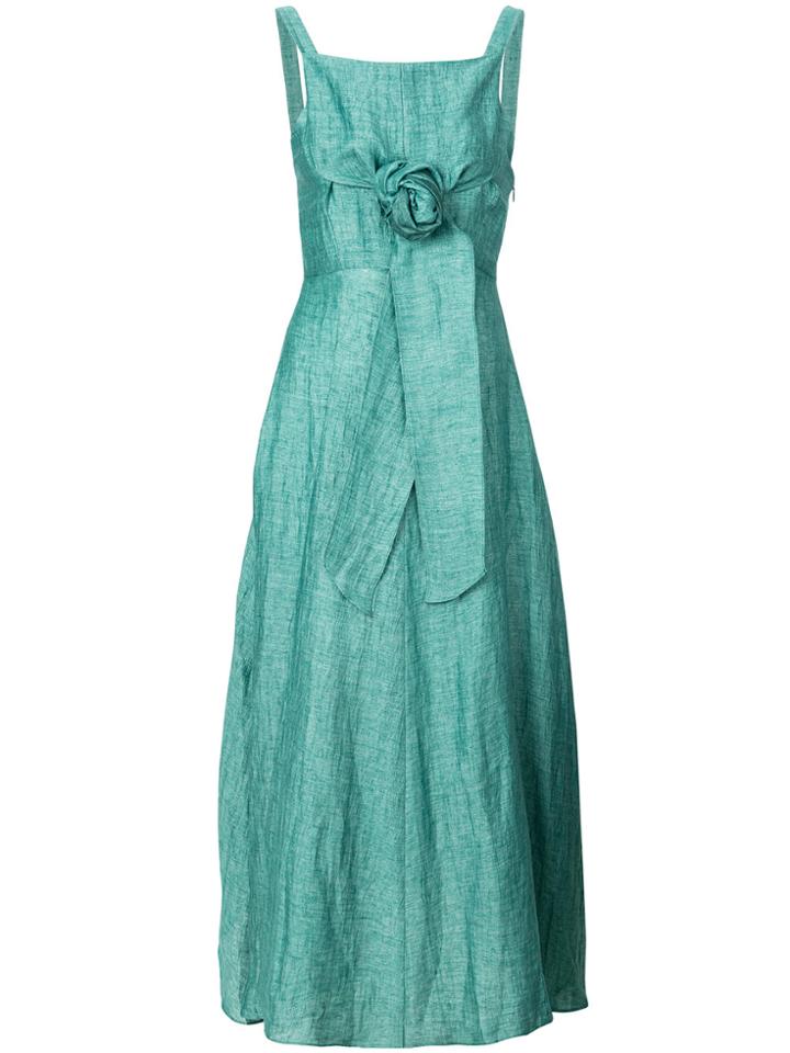 Masscob Waist-tie Lightweight Dress - Green