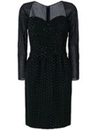Christian Dior Pre-owned Polka Dots Gathered Dress - Black