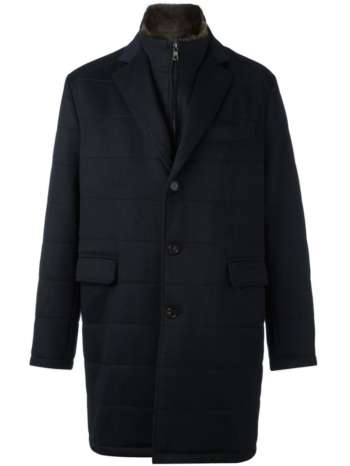 Liska Single Breasted Coat - Blue