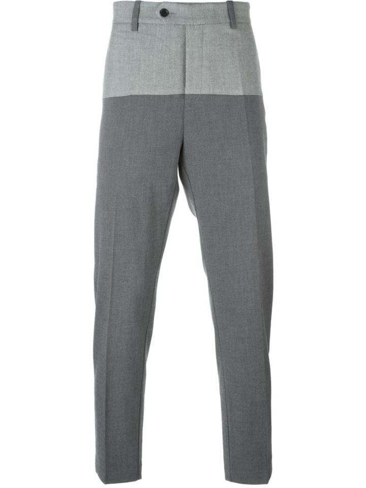 Ejxiii Panelled Cropped Trousers, Men's, Size: 52, Grey, Polyester/spandex/elastane/viscose