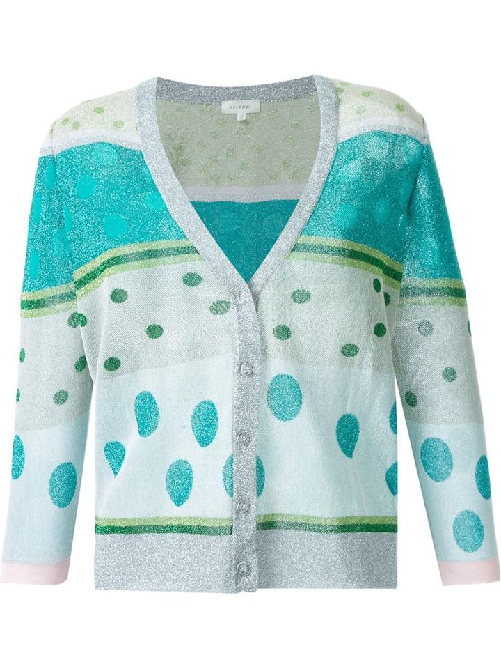 Delpozo Metallic Knit Cardigan