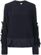 Victoria Victoria Beckham Tie Sleeve Top - Blue