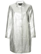 Fabiana Filippi Metallic Effect Single Breasted Coat - Silver