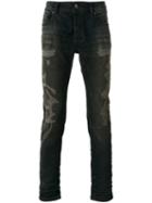 Diesel Distressed Slim-fit Jeans, Men's, Size: 33, Grey, Cotton/polyester/spandex/elastane