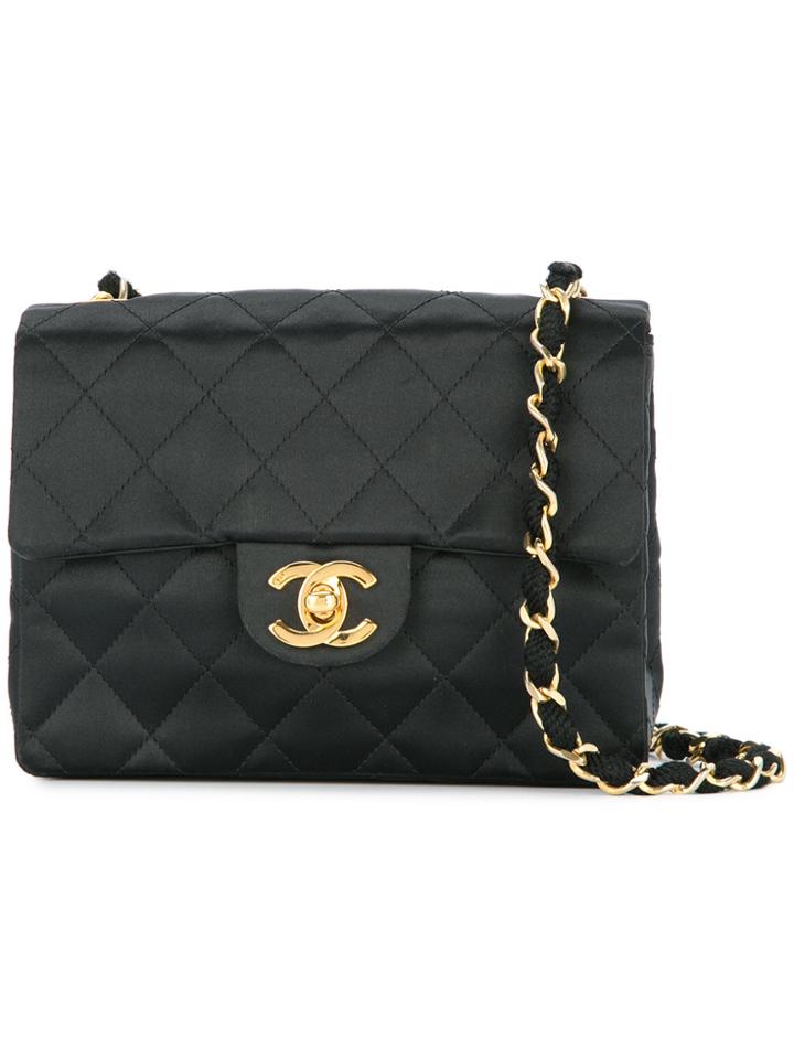 Chanel Vintage Diamond Quilt Shoulder Bag - Black