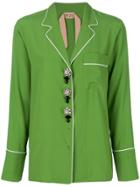 No21 Mandarin Pyjama Style Shirt - Green