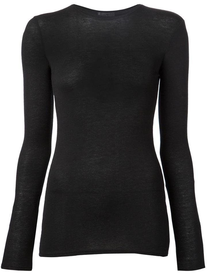 Atm Anthony Thomas Melillo Modal Rib Long Sleeve Crew - Black