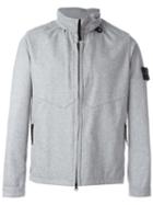 Stone Island Logo Patch Jacket, Men's, Size: Small, Grey, Cotton/polyamide/polyester/wool
