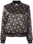 Saint Laurent - Wild Flower Print Teddy Jacket - Women - Cotton/cupro/viscose - 40, Black, Cotton/cupro/viscose