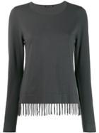 Luisa Cerano Fringe Hem Sweatshirt - Grey