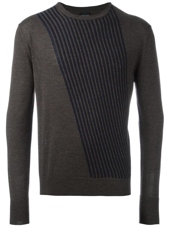Cerruti 1881 Striped Jumper, Men's, Size: Medium, Brown, Wool