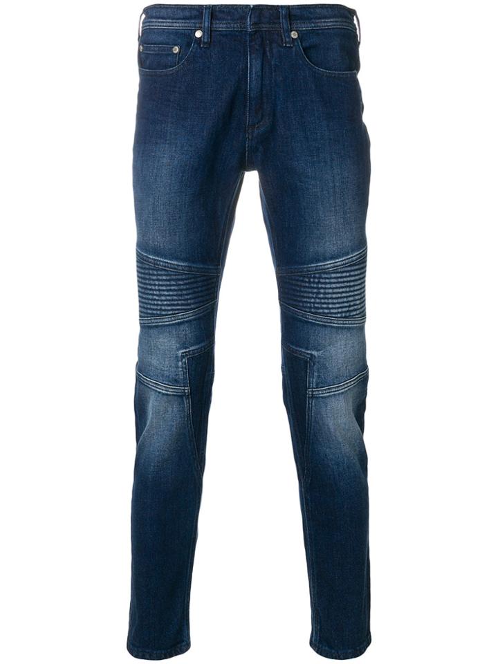 Neil Barrett Jeans With Ribbed Knees - Blue