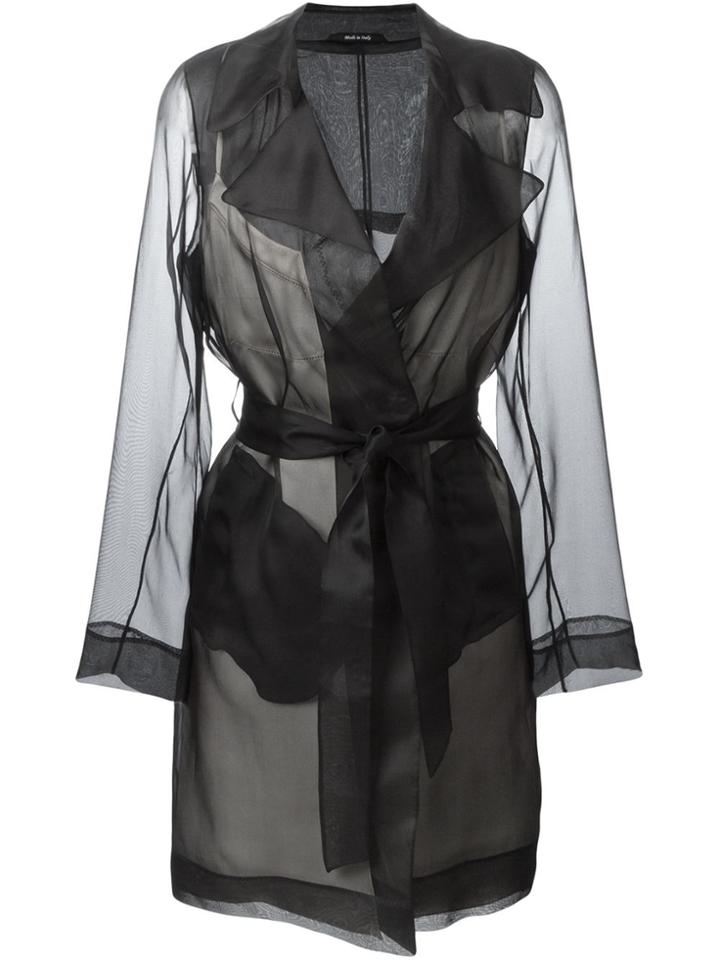 Maison Margiela Sheer Trench Coat - Black