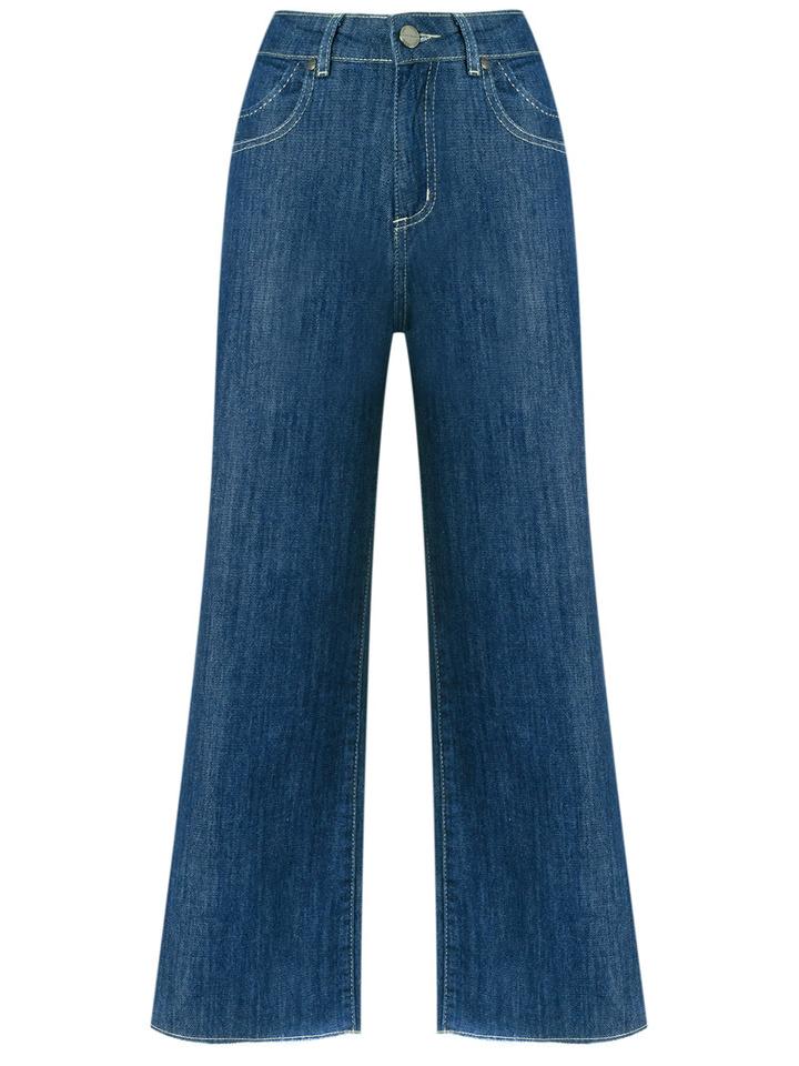 Lilly Sarti - Denim Culotte Jeans - Women - Cotton - 42, Blue, Cotton