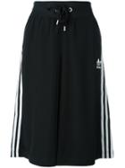 Adidas Originals Classic Logo Striped Track Shorts, Women's, Size: 42, Black, Polyester