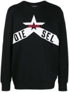 Diesel Printed Cotton-fleece Sweatshirt - Black