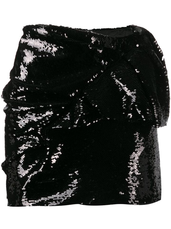 Alexandre Vauthier Foldover Sequinned Mini Skirt - Black