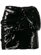 Alexandre Vauthier Foldover Sequinned Mini Skirt - Black