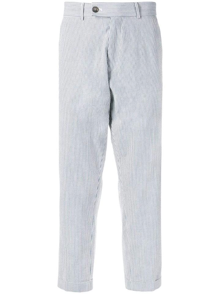 Société Anonyme Seersucker Cropped Trousers - Blue