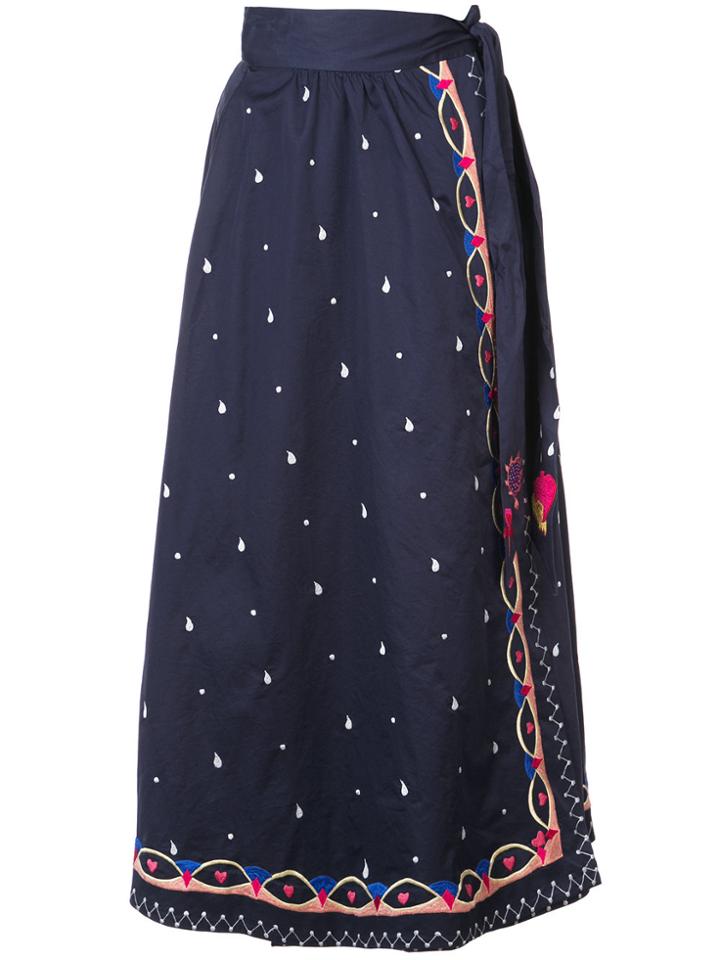 Temperley London Embroidered Skirt - Blue