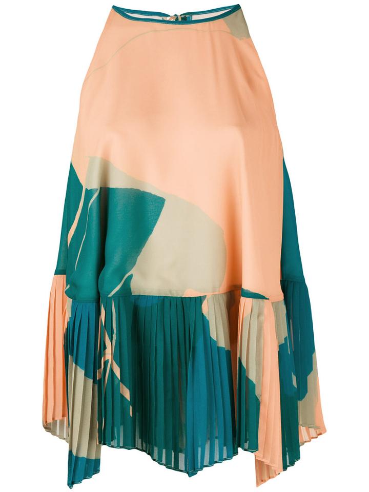 Maryling Pleated Hem Top, Women's, Size: 36, Yellow/orange, Polyester