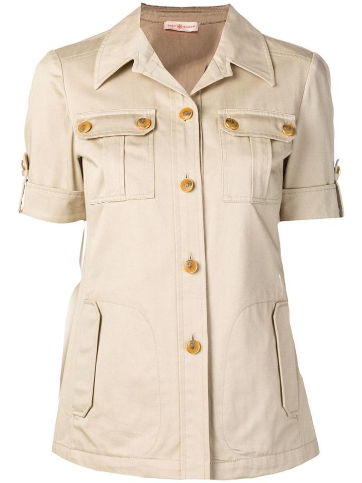 Tory Burch Shortsleeved Safari Shirt - Neutrals