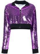 Chiara Ferragni Logomania Sequinned Jacket - Purple